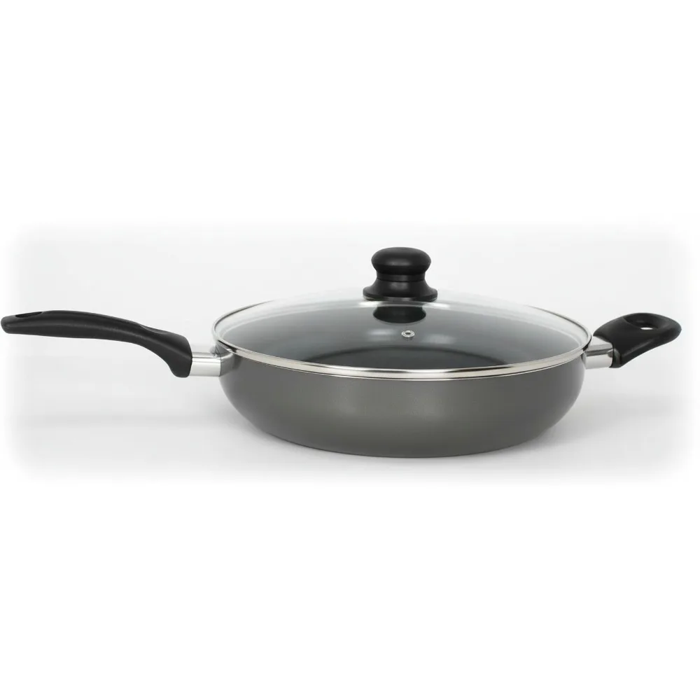 

4Qt Aluminum Ceramic Nonstick Stock Pot with Cool-Touch Handles, Ideal for Family Cooking & Easy Cleanup