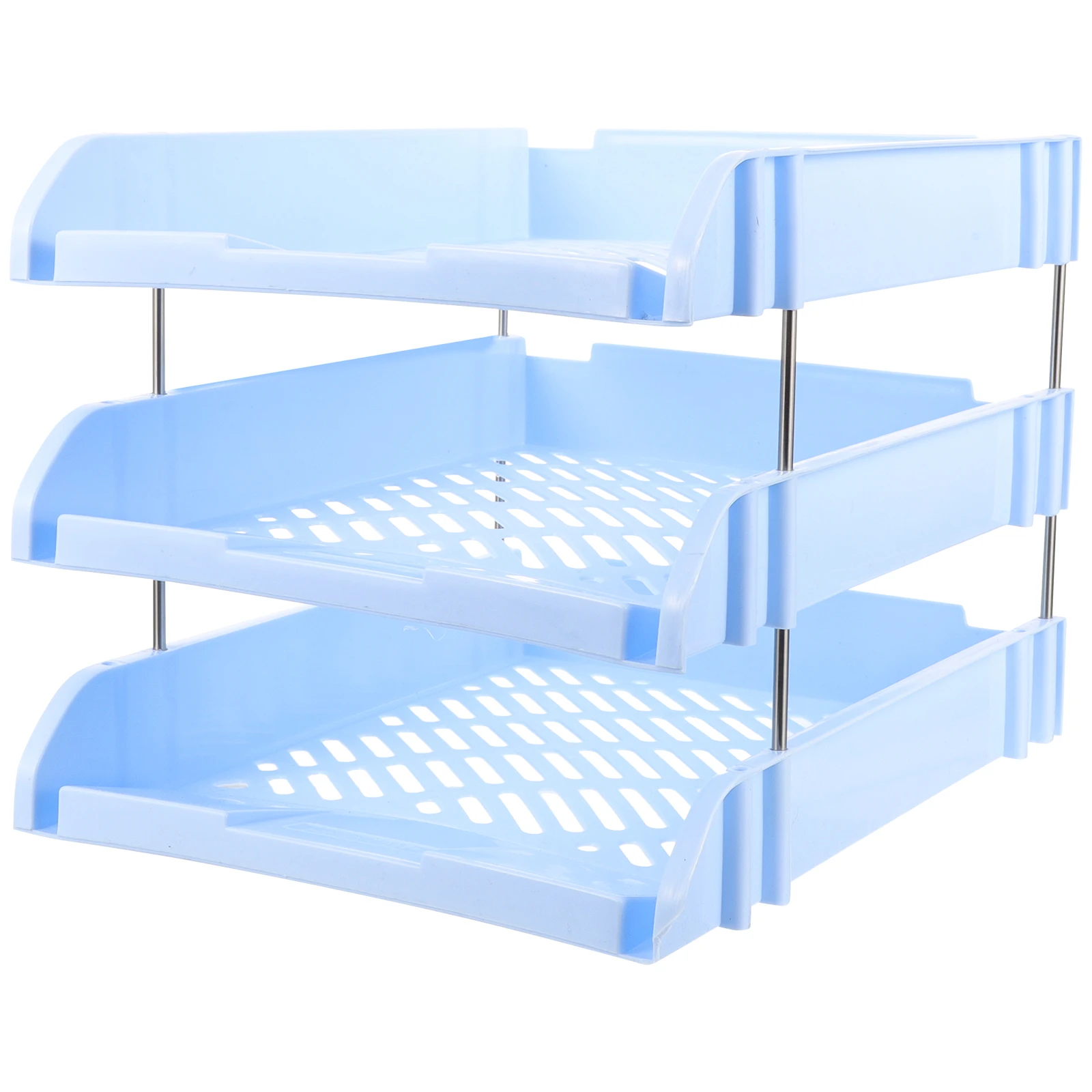 

Tray Three-layer File Disk Office Work Desk Tidy Metal Paper Trays for Desktop Letter