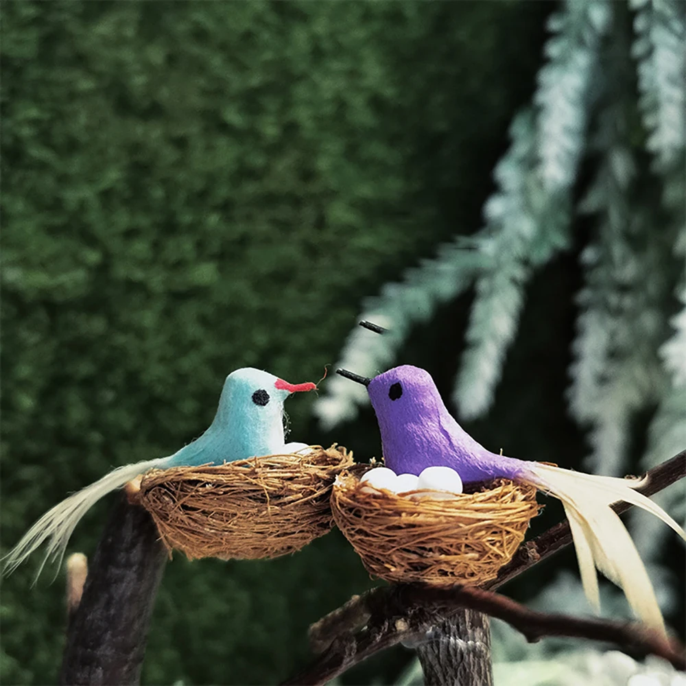 1/12 Dollhouse Miniature Bird Nest Mini Bird ของเล่นไข่สําหรับตุ๊กตาอุปกรณ์ตกแต่ง ob11 bjd