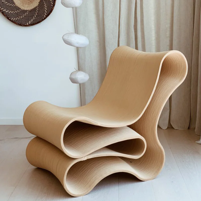 Nordic fiberglass noodles creative special-shaped folding art modern leisure single back chair