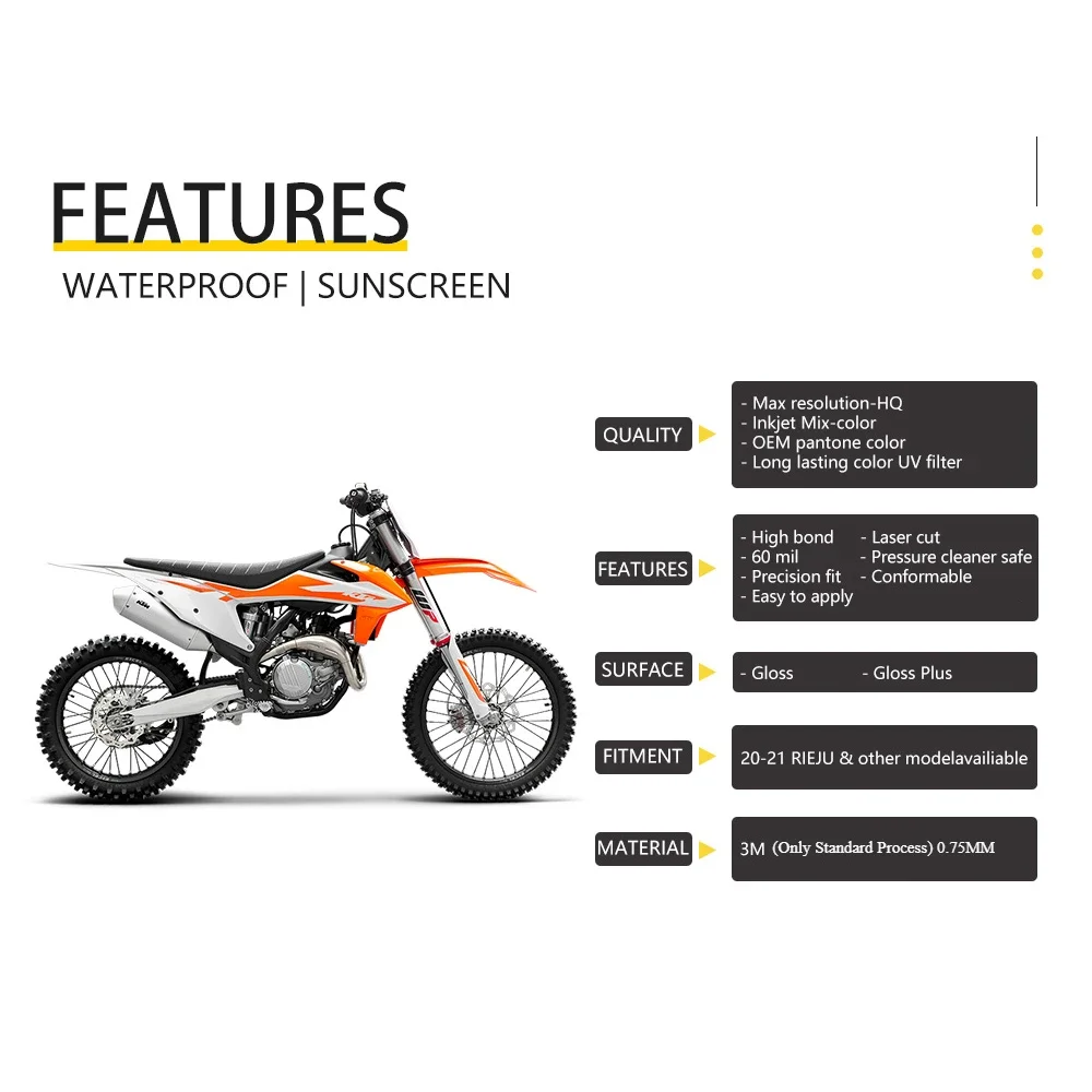 GRAPHICS & BACKGROUNDS DECALS STICKERS Kit For Honda CRF250R CRF450R 2021-2024 Holographic Glossy Background Sticker Kit