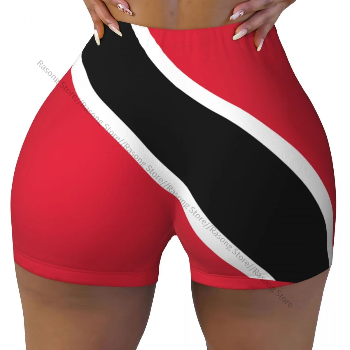 Spandex Yoga Shorts for Women Flag Of Trinidad And Tobago Workout Booty Shorts