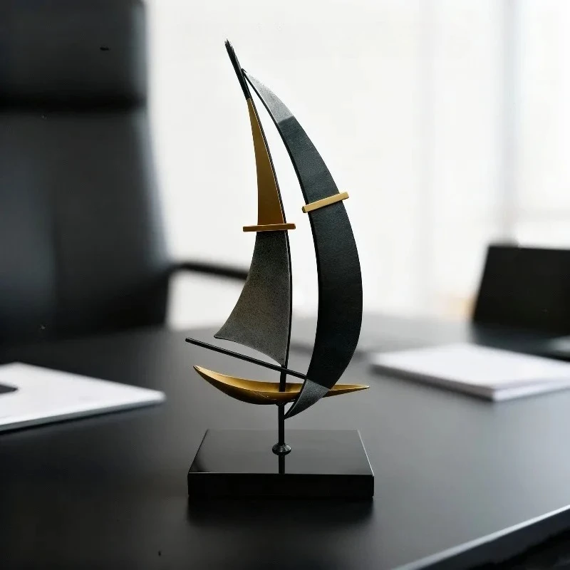 Italian minimalist art ornament smooth sailing wrought iron sailboat living room gift