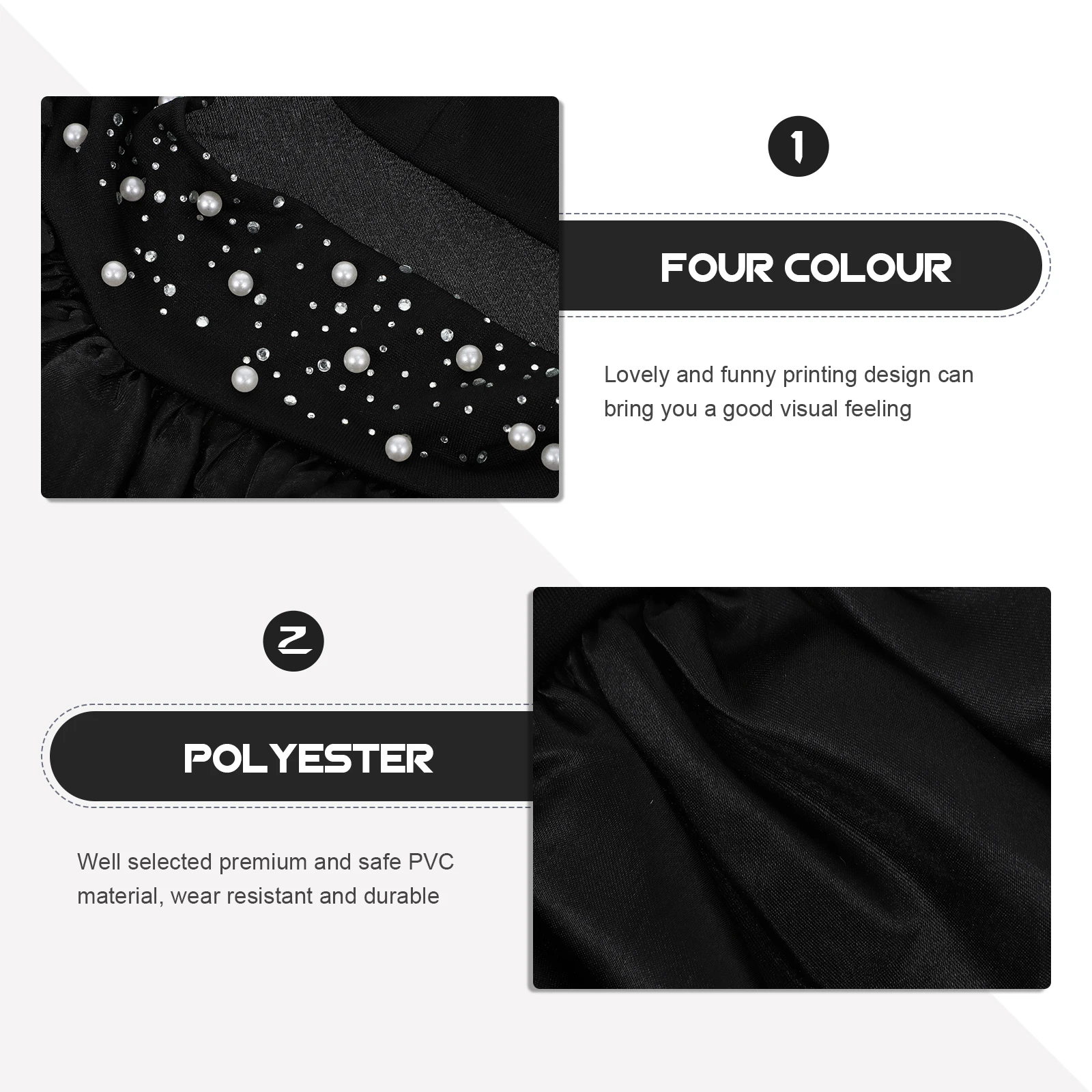 

2pcs Waterproof Shower Elastic Bathing Golden Protection Caps Durable Foldable Lightweight Travel Bath Caps Practical