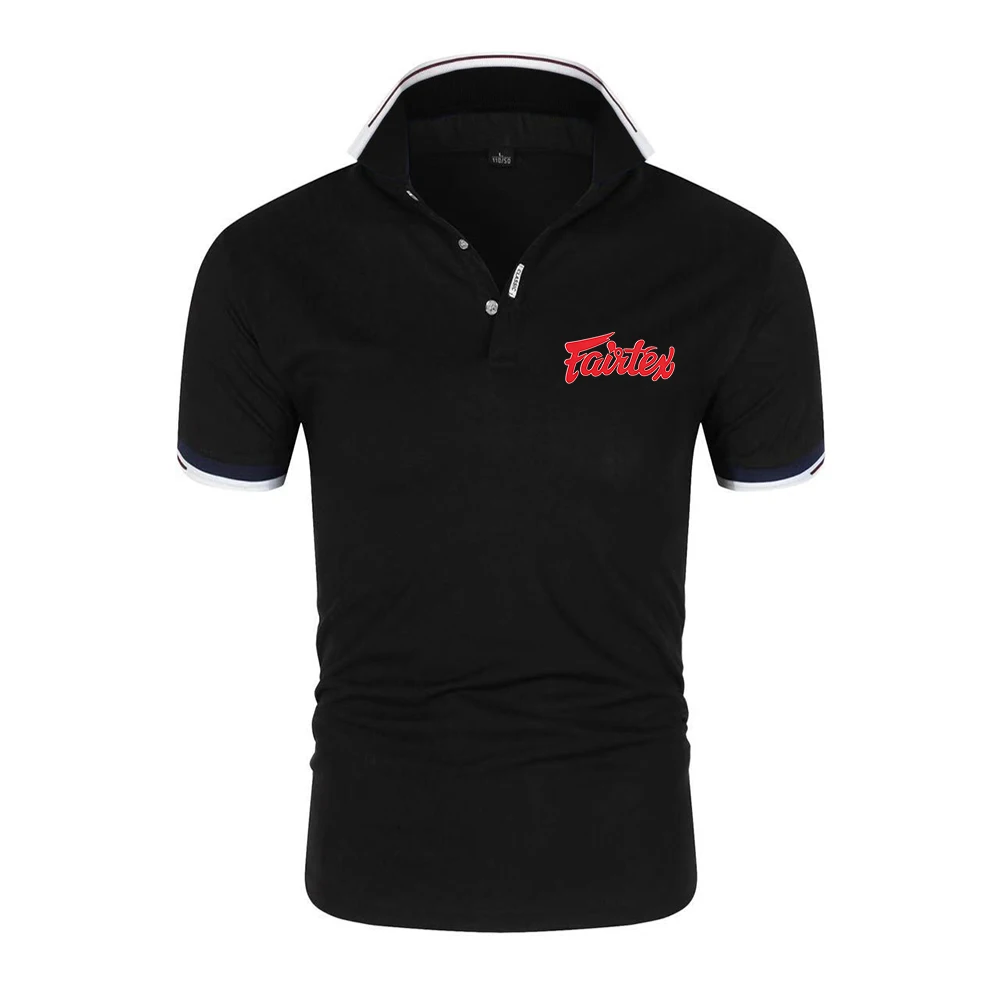 Comfortable Fighting Suit Fairtex Logo Print 2026 Men's Fitness Polo Shirt Summer Quick Dry Breathable Slim Fit Casual T-shirt