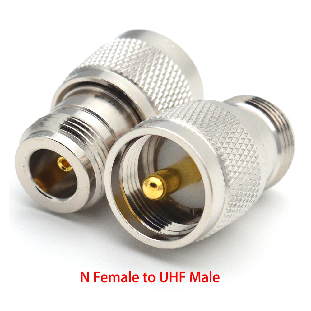 ذكر وأنثى UHF إلى N محول ، ذكر أنثى موصل ، SO239 ، PL259 إلى L16 ، SO-239 ، PL-259 إلى N نوع ، مستقيم الزاوية اليمنى ، النحاس النحاس المحورية ، 1 قطعة