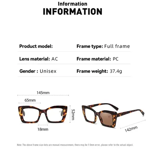 महिलाओं के लिए 2 इन 1 स्मार्ट फोटोक्रोमिक रीडिंग ग्लास, लक्ज़री प्रेसबायोपिया सनग्लास, यूनिसेक्स दूरदर्शी आईवियर, प्रिस्क्रिप्शन +1.0+1.5 10 best sales प्रिस्क्रिप्शन लेंस वाले चश्मे - №9