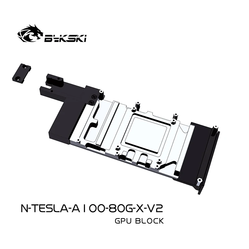 Imagem -02 - Bykski-gpu Bloco de Água para Nvidia Tesla A100 80gba800 80gb Placa de Vídeo de Refrigeração Todo o Radiador de Cobre de Metal N-tesla-a10080g-x-v2