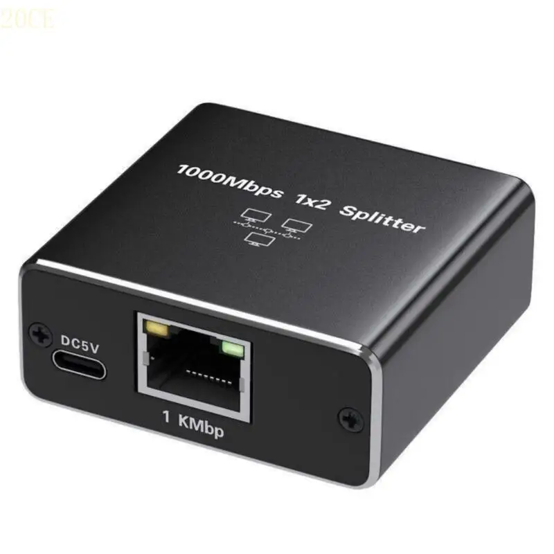 

20CE Compactly RJ45 Gigabit Networking Splitter Adapter with USB Power Cable for Easy Setups and Reliable Connection