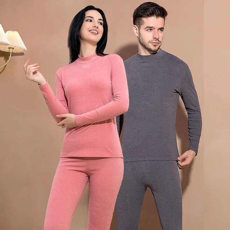 3XL Velvet Winter Clothing For Women 2023 Turtleneck Thermal Underwear Sets Men Thick Warm Long Johns Female Second Skin Suit