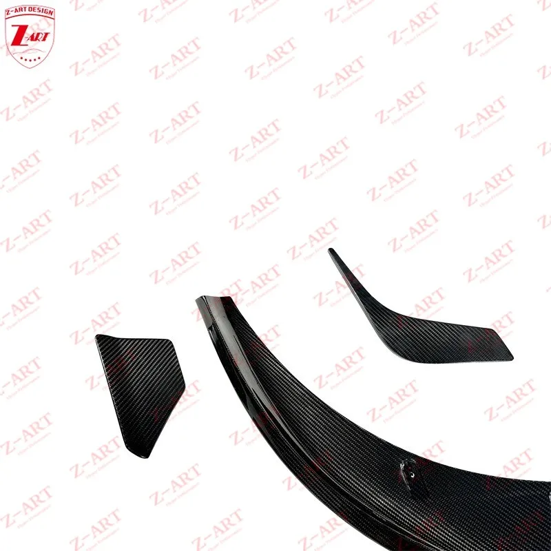 Z-ART For Taycan Dry Carbon Fiber Front Lip for Porsche Taycan J1 B Style Prepreg Carbon Fiber Front Lip Spoiler Kit