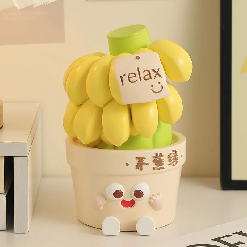 Qingsong Wealth Plant Ornament Office Workstation Computer Desktop Decoration Healing and Stress Relief Ornament