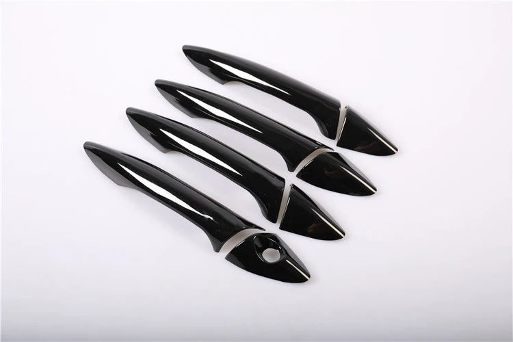 Funduoo Glossy Black Chrome Car Door Handle Cover Trim Stickers for Hyundai Elantra 2012-2016 Styling Accessories