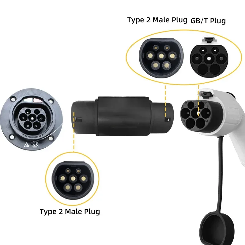 GBT  to  Type 2  IEC 62196 GB/T To Type 2 EV Adapter Female to Female Plug