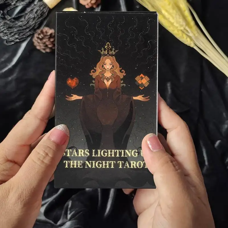 Tarot Oracle Deck 78pcs Night Tarot Divination Game Party Playing Tarot Cards Family Board Games Multifunctional Fate Divination