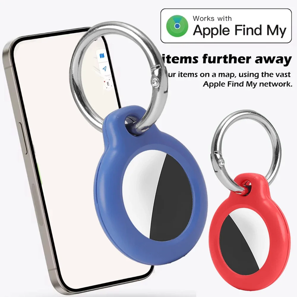 Hardshell Protective Case for Apple AirTag Holder with Keychain Anti-Drop Hard PC Cover with Key Ring for Airtags Accessories