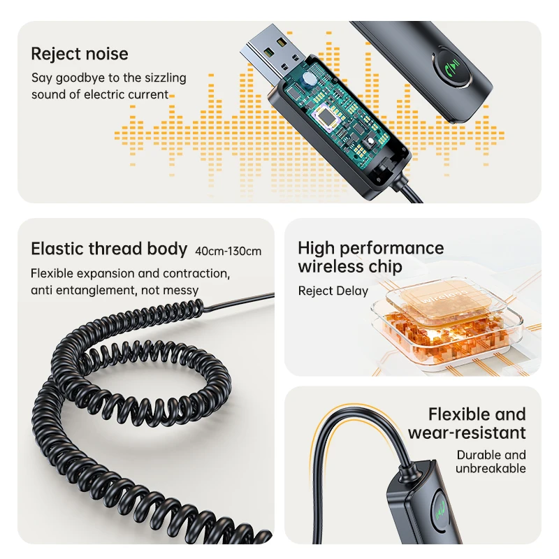 Car Bluetooth 5.4 FM Transmitter Wireless Bluetooth Car Adapter MP3 Player Handsfree Call Dual USB PD Fast Charger Roller Wheel