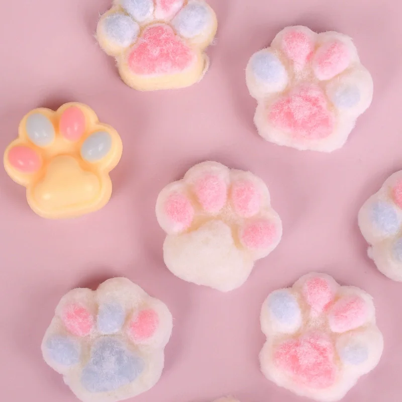 Cute Cat Paw Candle Diy Silicone Mold Aromatherapy Candle Soap Making Mould Resin Molds Home Decoration