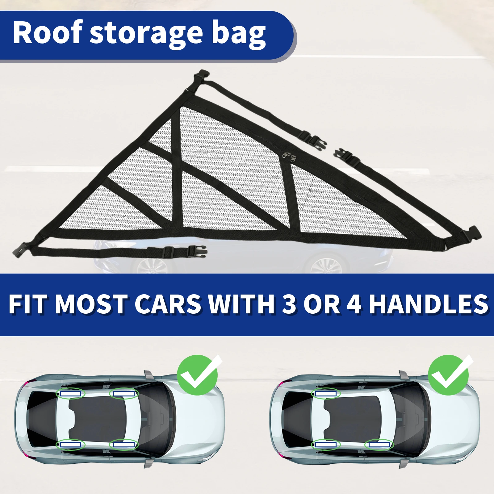 Auto Decke Cargo Net Starke Tragende Mesh Auto Dach Lagerung Organizer Große Kapazität Platzsparende Auto Decke Net Lagerung – Detail 9