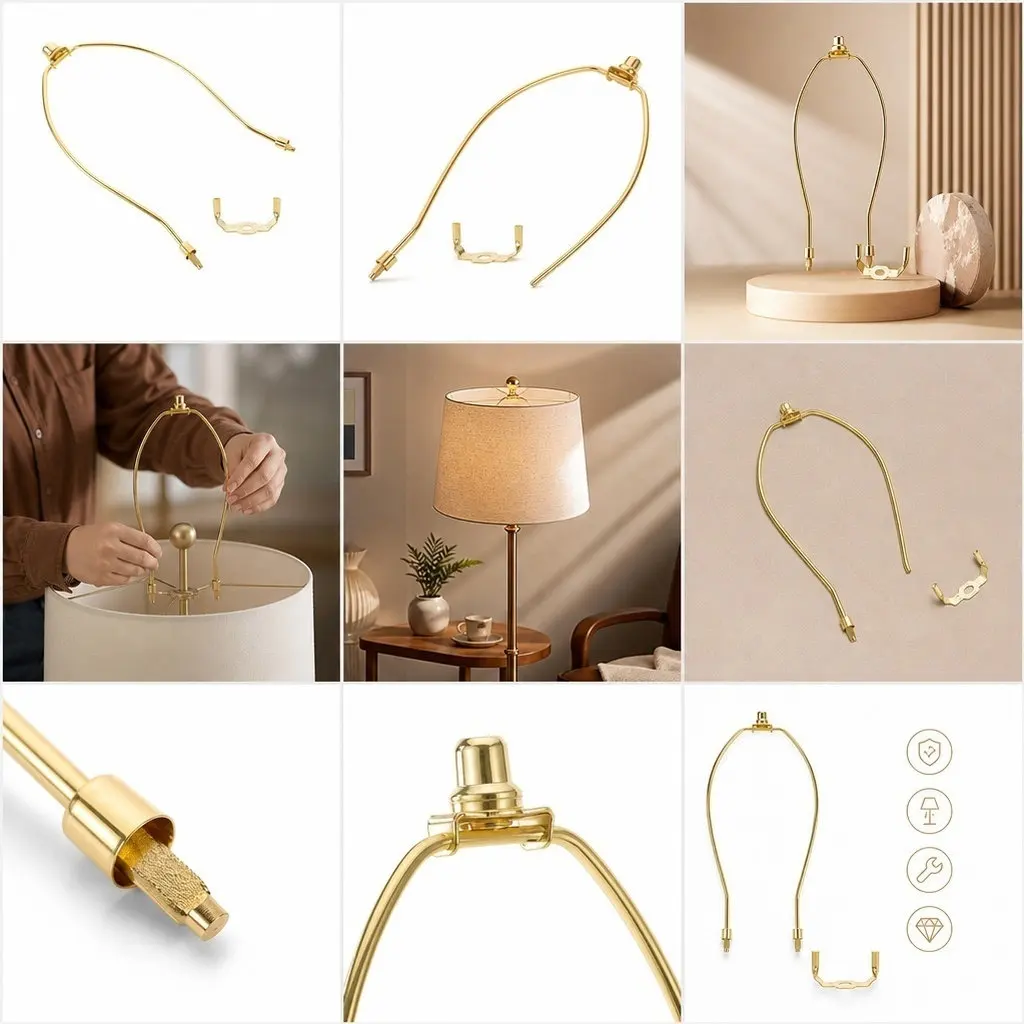 Smooth Surface Lamp Shade Harp Holder Bracket Strong Iron Construction for Lampshade Stability DIY Lamp Repair Kit Parts