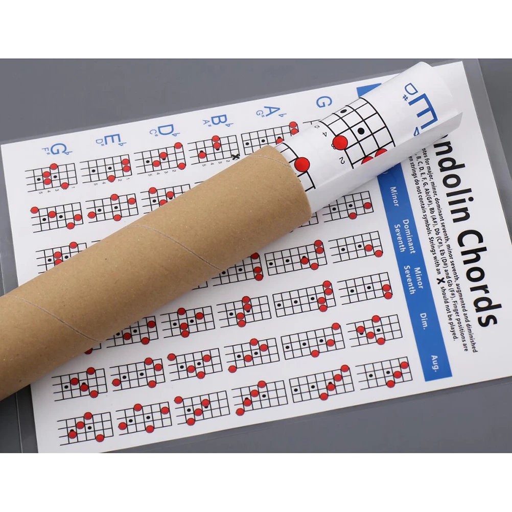

Chord Chart Mandolin Diagram Copper Plate Paper Fingerboard Exercise White Trainning Guide