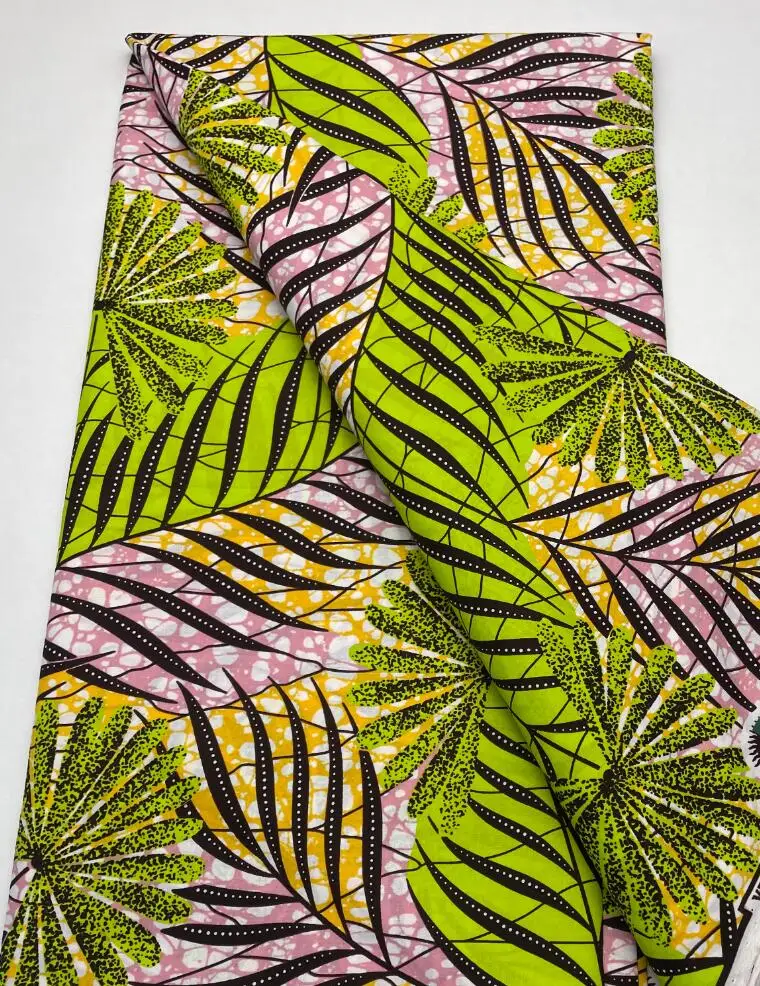 New 100% Cotton Original Real Wax Ankara Fabric African Print Fabric Pagne Good Quality Soft  Tissue Batik For Sew Wedding Dress