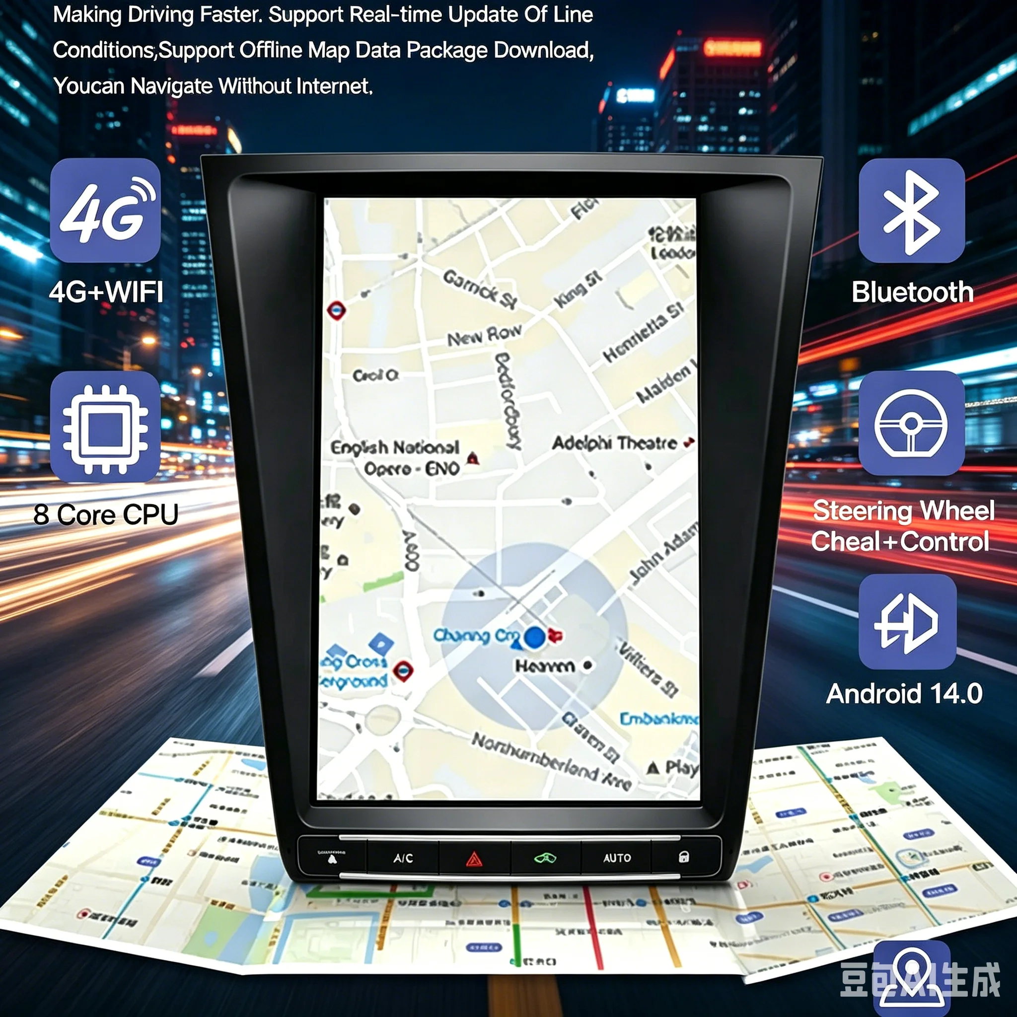12.8'' Android 14 Car Radio For Lexus GS GS450h GS300 GS350 2005-2011 GPS CarPlay Multimedia Video Player DSP 4G WiFi Navigation