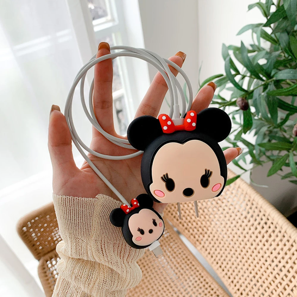 Cute 3D Cartoon Cable Protector for iPhone / iPad 18W/20W Fast Charger Protector Cable Holder Phone Cord Protection Organizer