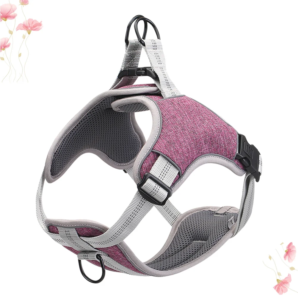 

Pet Dog Harness Adjustable Lightweight Breathable Vest Style Chest Strap For Dogs Reflective Safety Walking Running