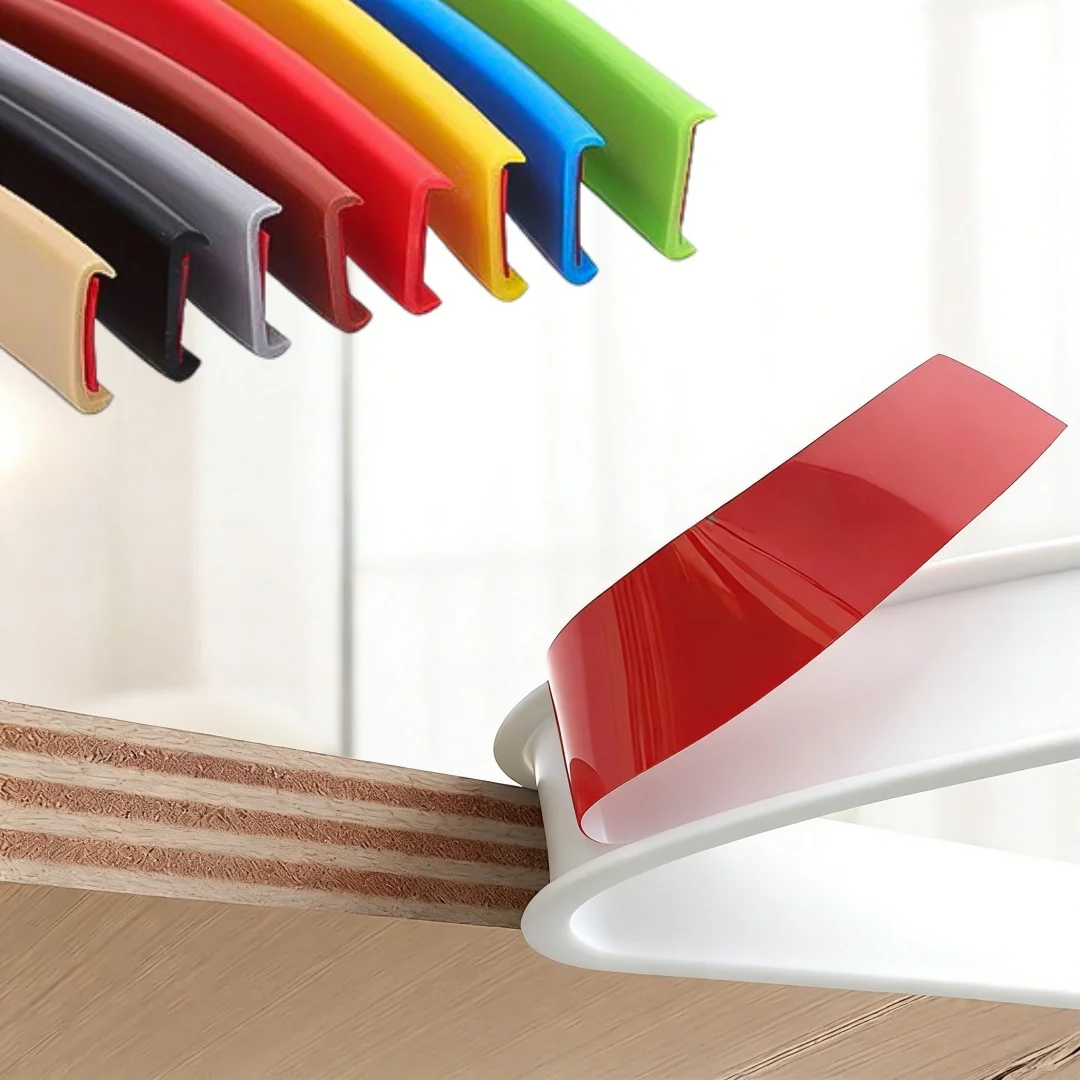 1PC U-shaped Self-Adhesive Edge Trimming Strip - A Flexible Wood Edge Protector Suitable for Countertops, Cabinets, Tables,