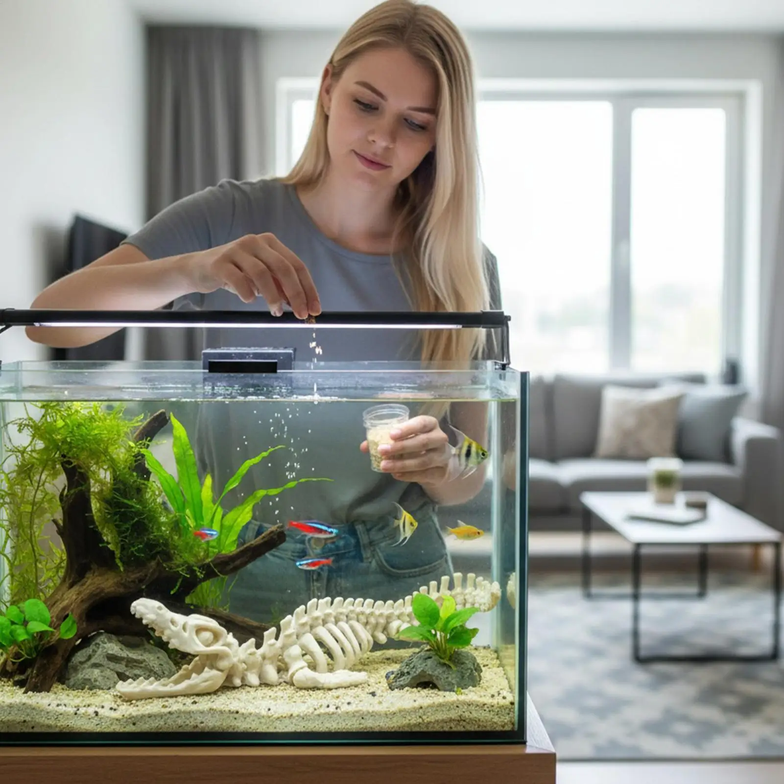 3D Printing Canglong Skeleton Model Joint Movable Skeleton Aquarium Decoration Simulation Skeleton Reptile Aquarium Decor