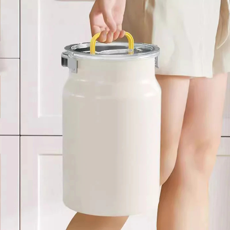 

Visible Stainless Steel Rice Bucket Household Insect-Proof Yogurt Container Food-Grade PP Grain Storage Tank Dry Food Storage