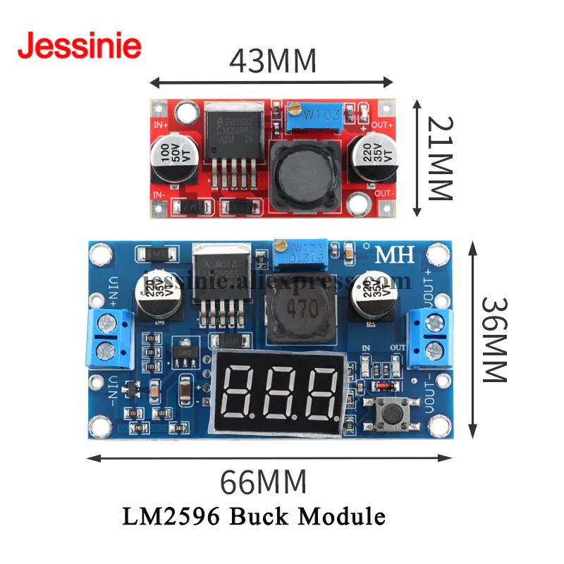 LM2596 DC Step Down Module 3A Voltage Regulator Adjustable Output Power Supply LED Display Voltmeter Superior to LM2576