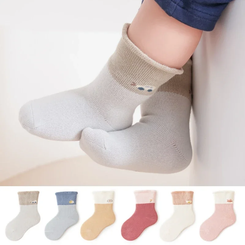 3 Pairs Spring Autumn Baby Toddler Long Socks Home Mid Calf Sock Kids Boy Girls Floor Sock Children School Middle Tube Stockings image 2