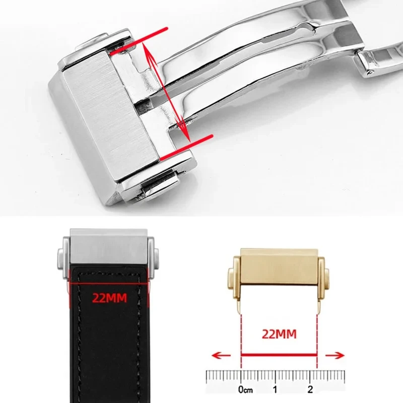 Folding Butterfly Buckle 18mm 22mm Watch strap stainless steel Buckle for HUBLOT fusion classic big bang king power series