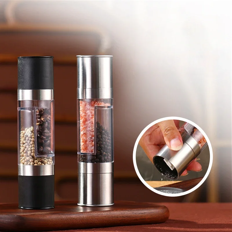 1pc Pepper Grinder Household Sea Salt Ginder Stainless Steel Spice Grinder Manual Sea Salt Mill Spice Crusher Reusable