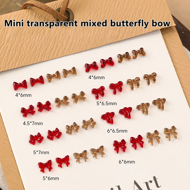 Mini Nministériels d Papillon en Résine, 50 Pièces, Breloques Kawaii, Strass 3D pour Bricolage, Décoration de Manucure Coréenne