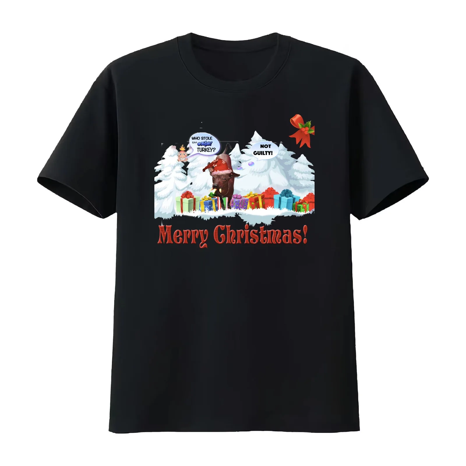 who stole the turkey? T-Shirt Summer Casual Cotton Tee Oversized Streetwear Tops Vintage Graphic Print Unisex Men Women