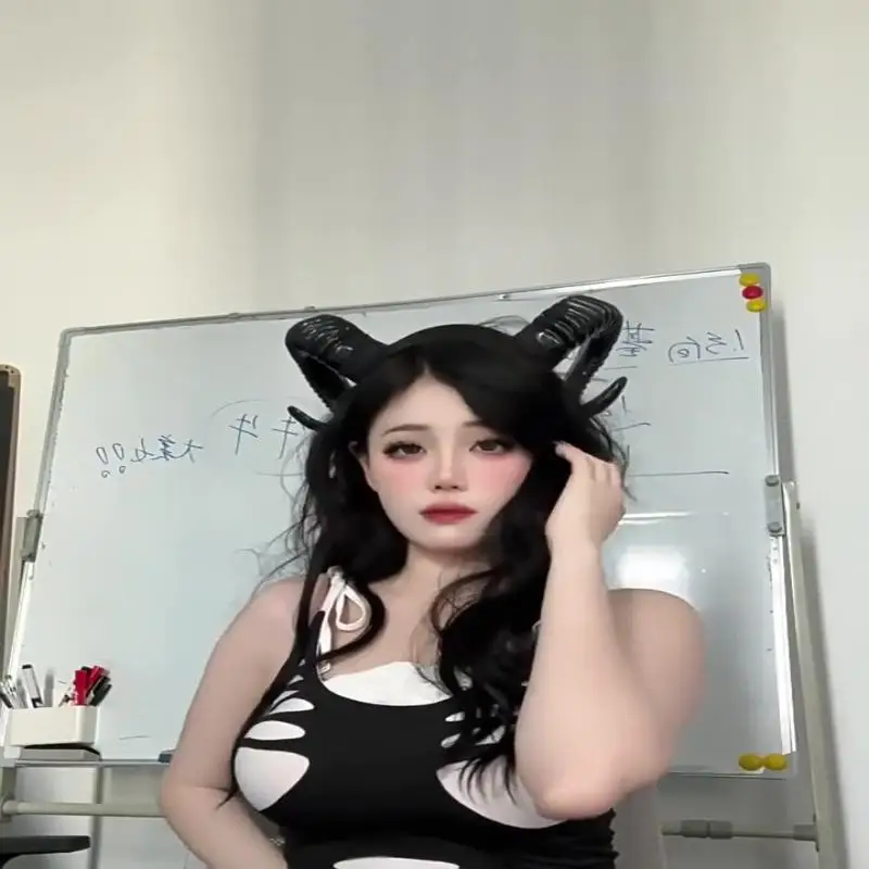 1 pieza de diadema gótica de animales, oveja, diablo, cuernos, disfraz de fiesta de Carnaval y Halloween, accesorios, tocado de cuerno de demonio, tocado de Cosplay