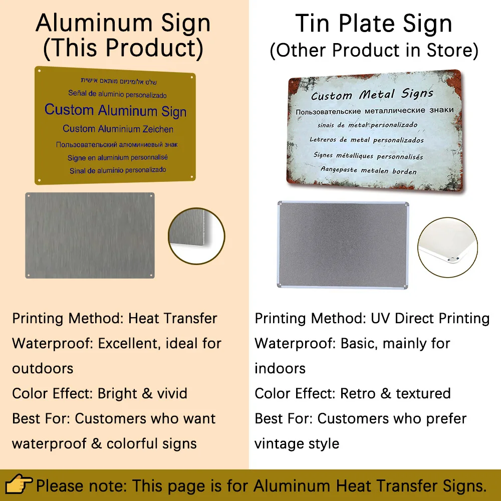 Benutzerdefiniertes Aluminiumschild, personalisierter Fotodruck, wasserdicht, für den Garten, Innendekoration, Plakette, Wärmeübertragung, Metallwandschild – Detail 3