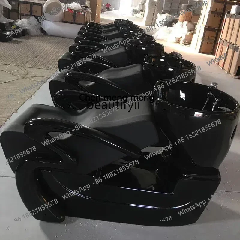 S7486 ss كرسي شامبو لصالون الحلاقة، سرير فلاشينغ، صالون شعر بسيط شبه مستلق #3