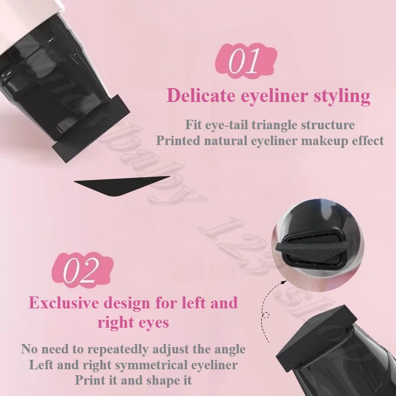 Qiyuduola Eyeliner Stempel Geïntegreerde Roterende Eyeliner Stempel Pen Eyeliner Pen Snel en Eenvoudig Waterdicht Niet Sizzy