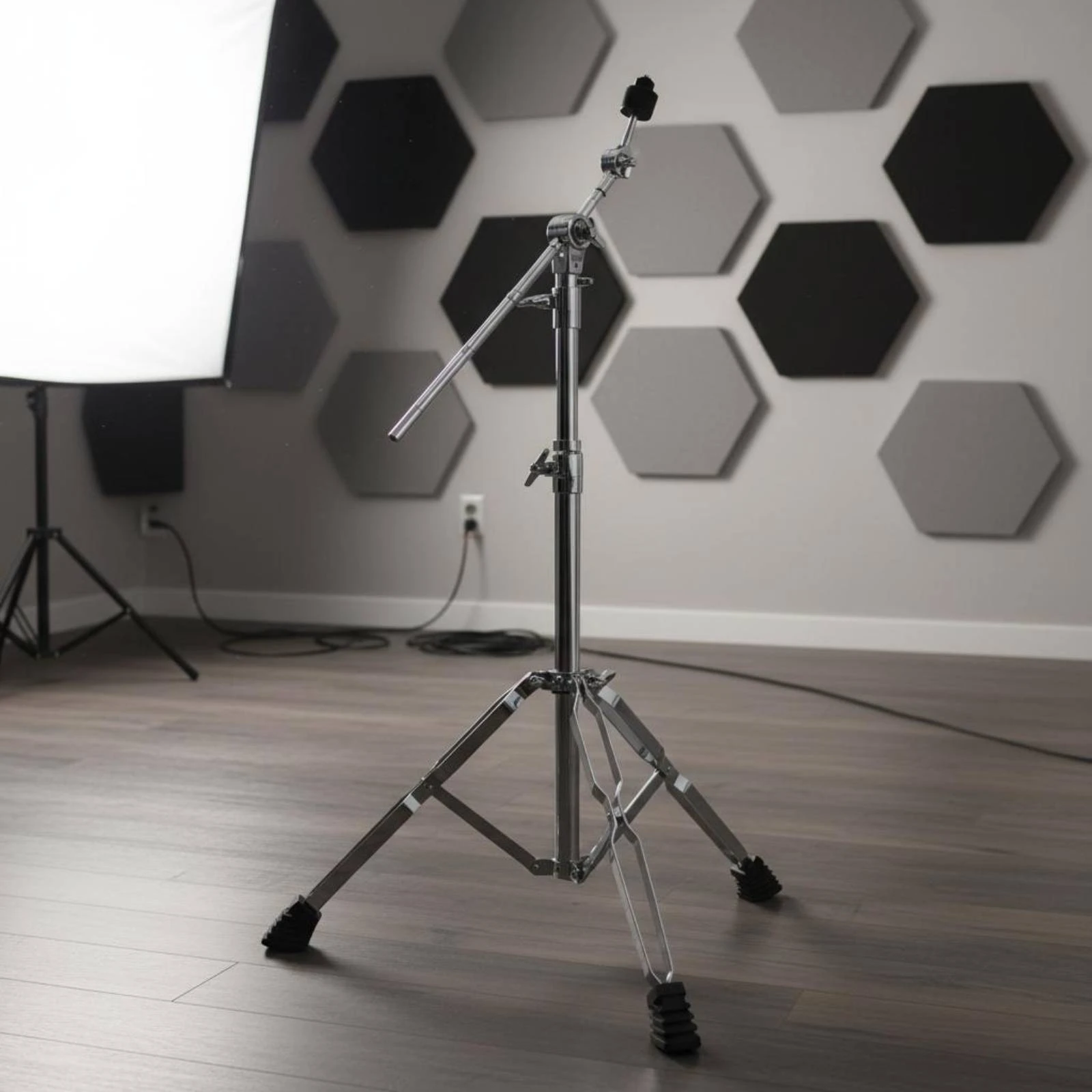 

Extending Cymbal Stand Universal Joint Adjustment Straight Cymbal Stand Music Gear Rubber Feet Tilting Arm for Stage