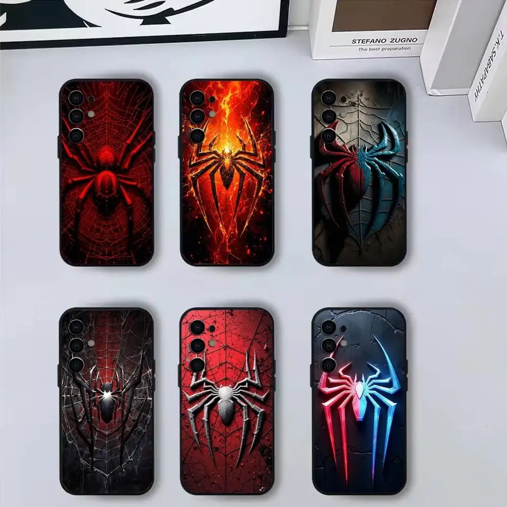 

Spider web Phone Case Black Silicone Soft For Samsung S25,S24,S21,S22,S23,S30,Ultra,S20,Plus,Fe,Lite