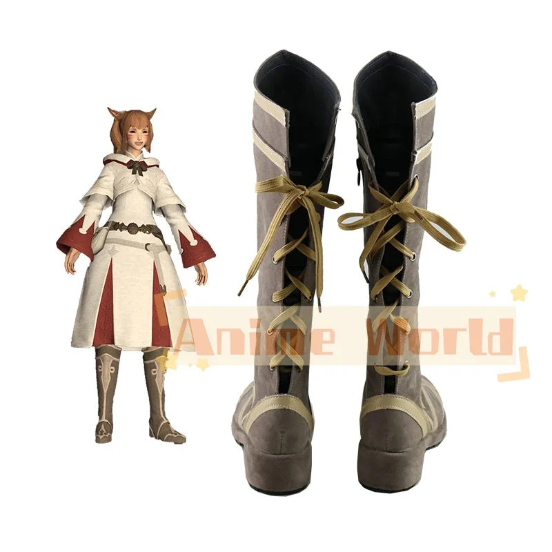 Final Fantasy XIV 14 Scarpe da mago bianco Stivali cosplay