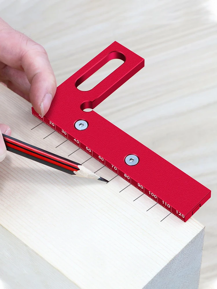 Woodworking Square Protractor Aluminum Alloy Miter Triangle Ruler High Precision Layout Measuring Tool for Engineer Carpenter