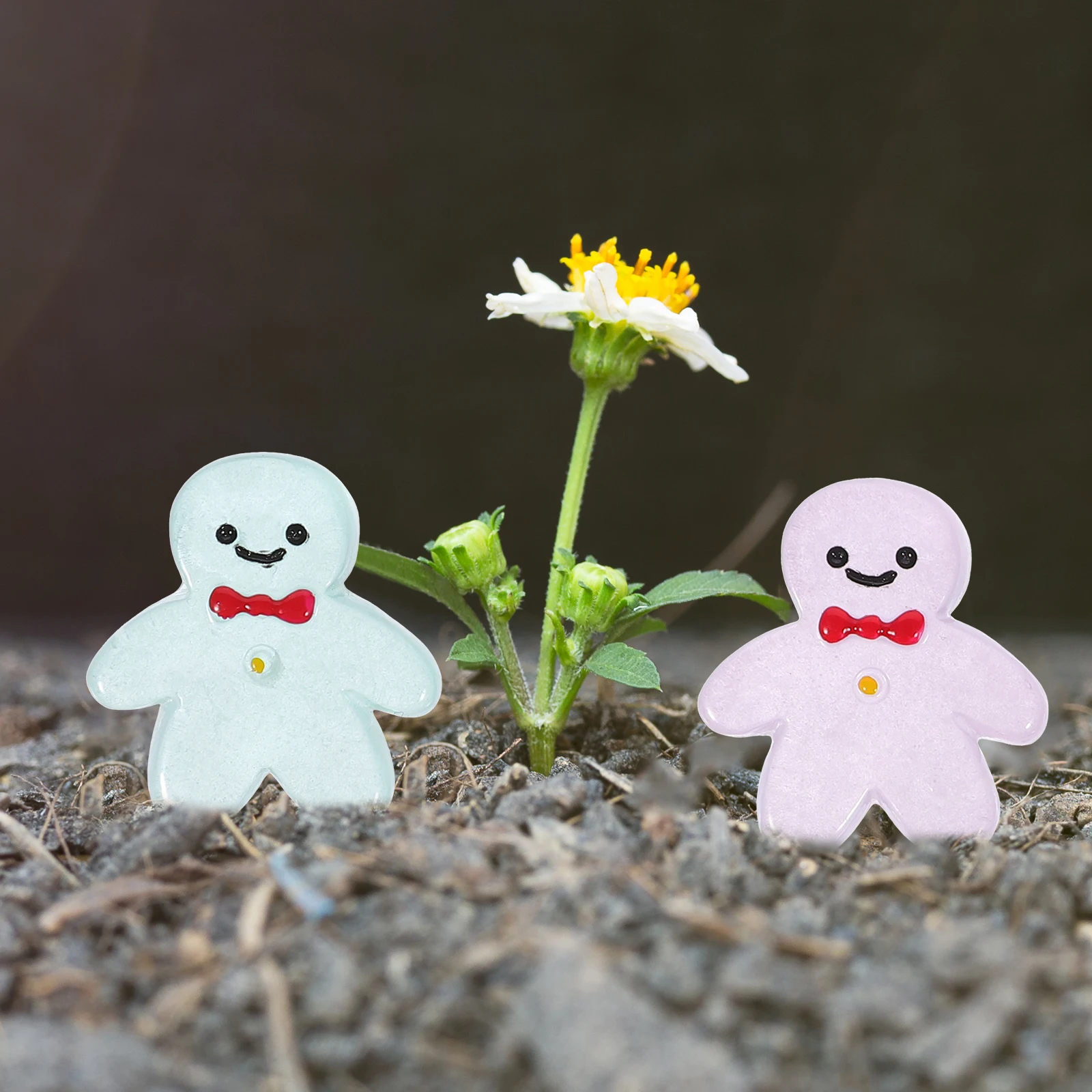 

30pcs Gingerbread Statue Decor Resin Resin Miniature Gingerbread Man Decors Miniature For Garden Fairy Landscape Micro