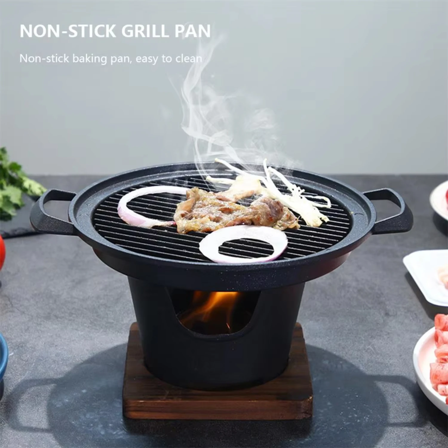 Mini Barbecue Oven Grill  Outdoor Camping Alcohol Stove BBQ Japanese One Person Cooking Garden Party Roasting Meat Tool