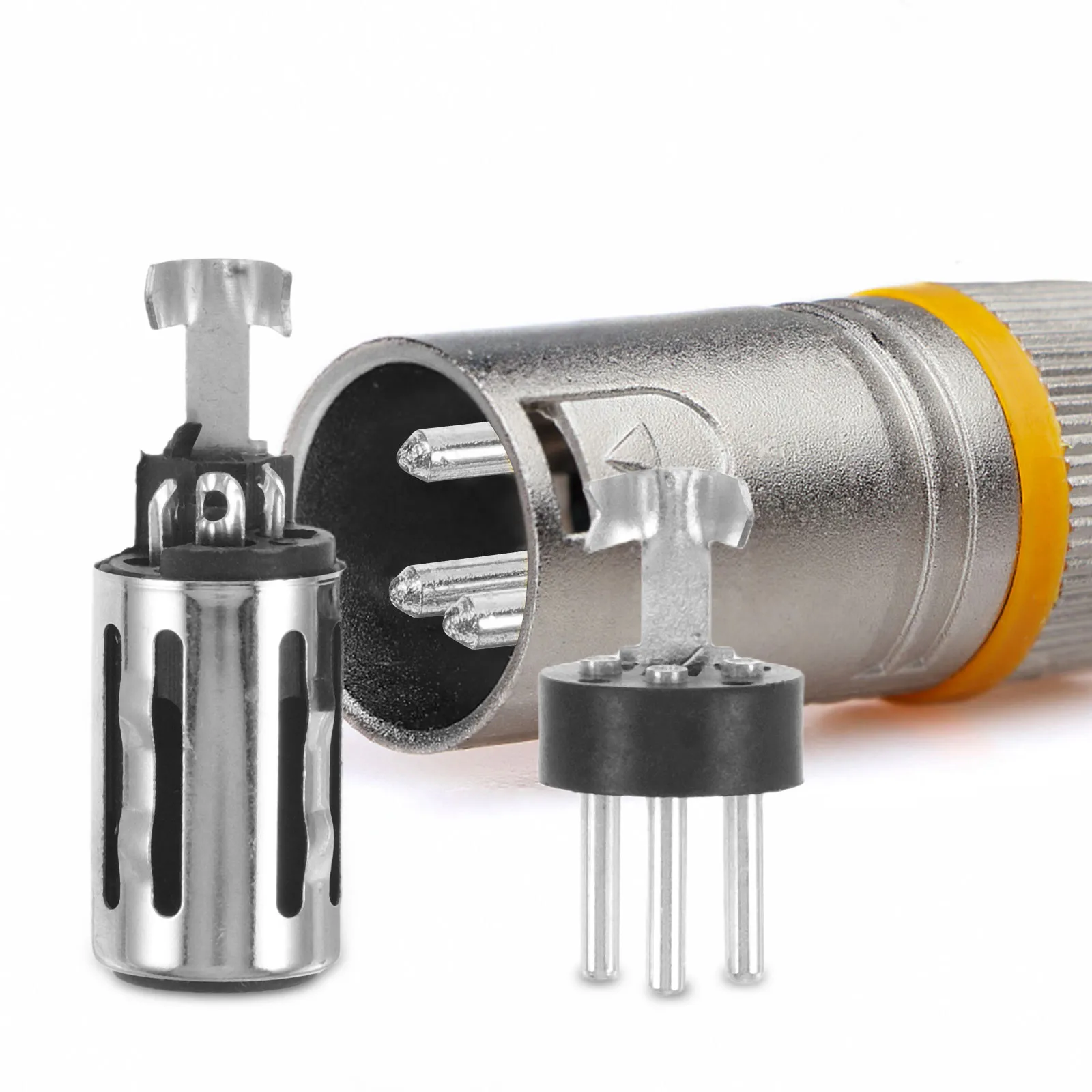 

6 шт. XLR-адаптеры, 3-контактные металлические разъемы для микрофонов, для аудиооборудования, микшеров, усилителей, звукозаписывающих систем