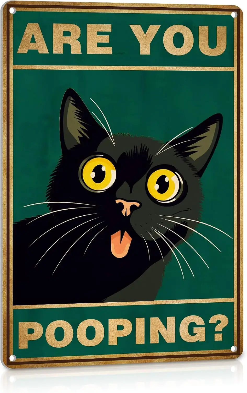 Cat Bathroom Decor Funny Bathroom Sign Are You Pooping Cat Sign Baby Girl Bathroom Sign Wall Art Metal Sign Vintage Decor Gift F